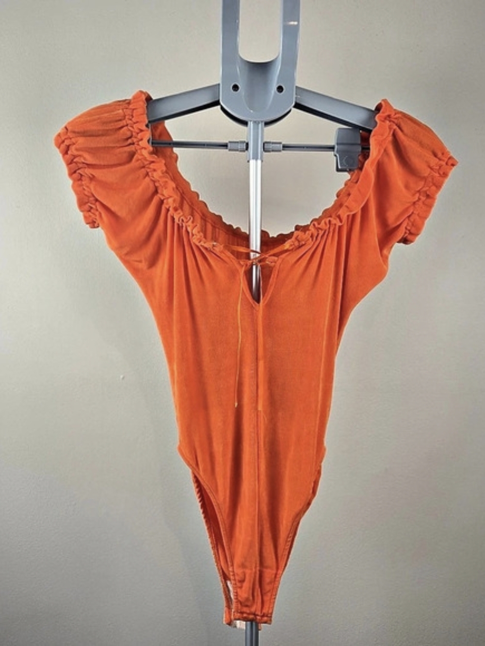Victoria's Secret Orange Ruched One-Piece Bodysuit